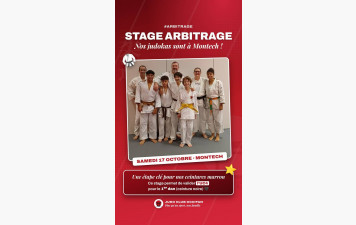 🥋 Ce samedi 17 octobre, plusieurs judokas du club sont en stage d'arbitrage à Montech !